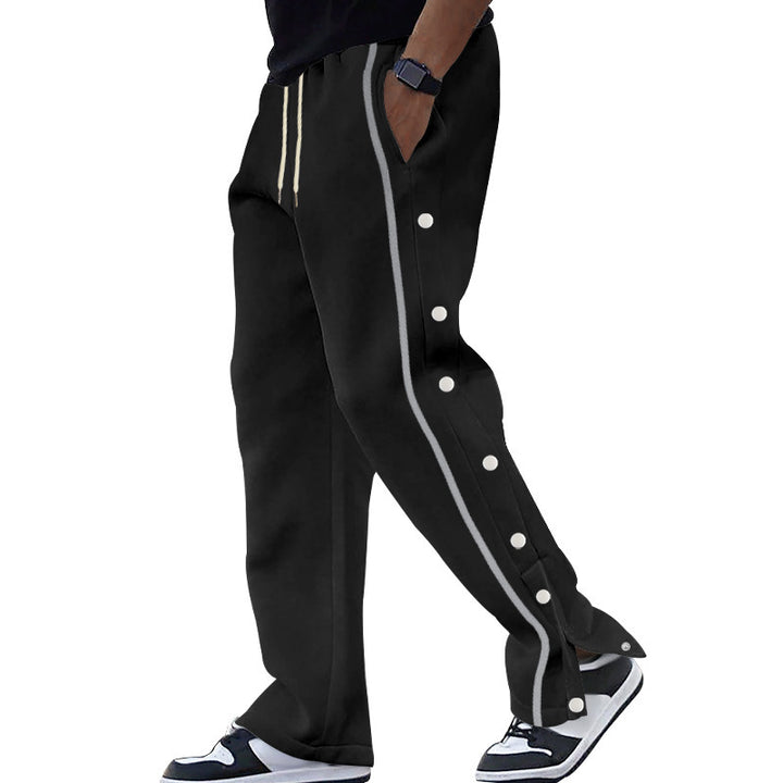 Herren Sportliche Freizeithose mit Druckknopf-Elementen Aliams