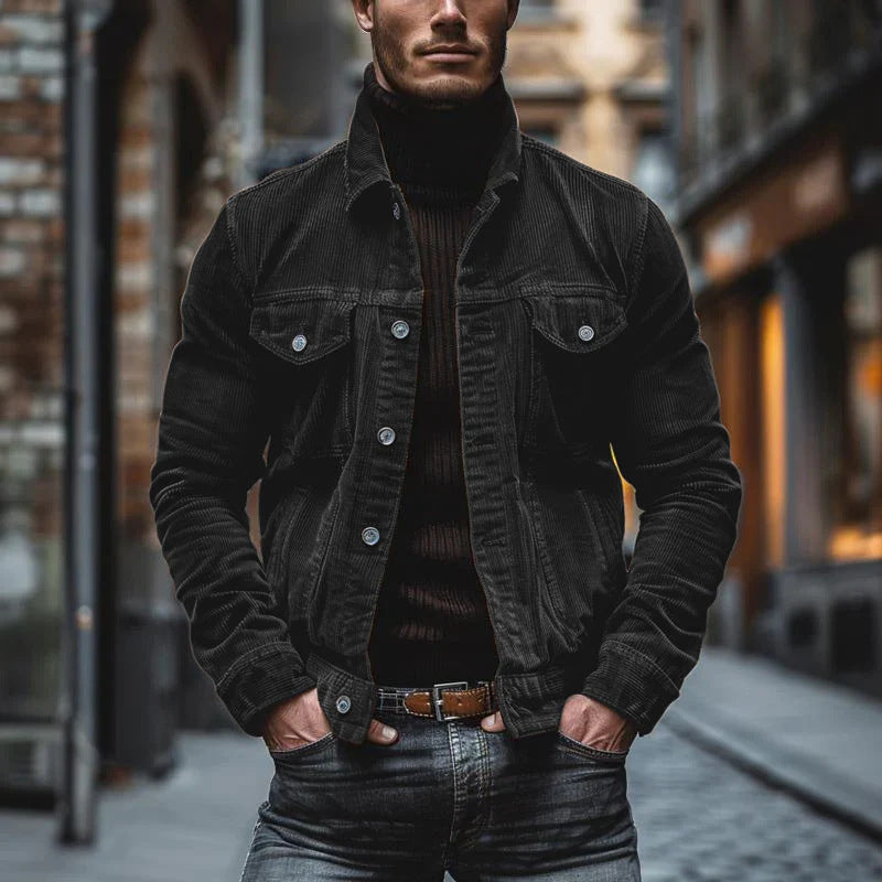 Herren cordjacke mit stylischem Schnitt und funktionalen Taschen Aliams