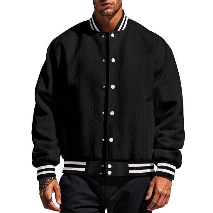 Herren urbane Collegejacke mit strukturiertem Strickdesign Aliams
