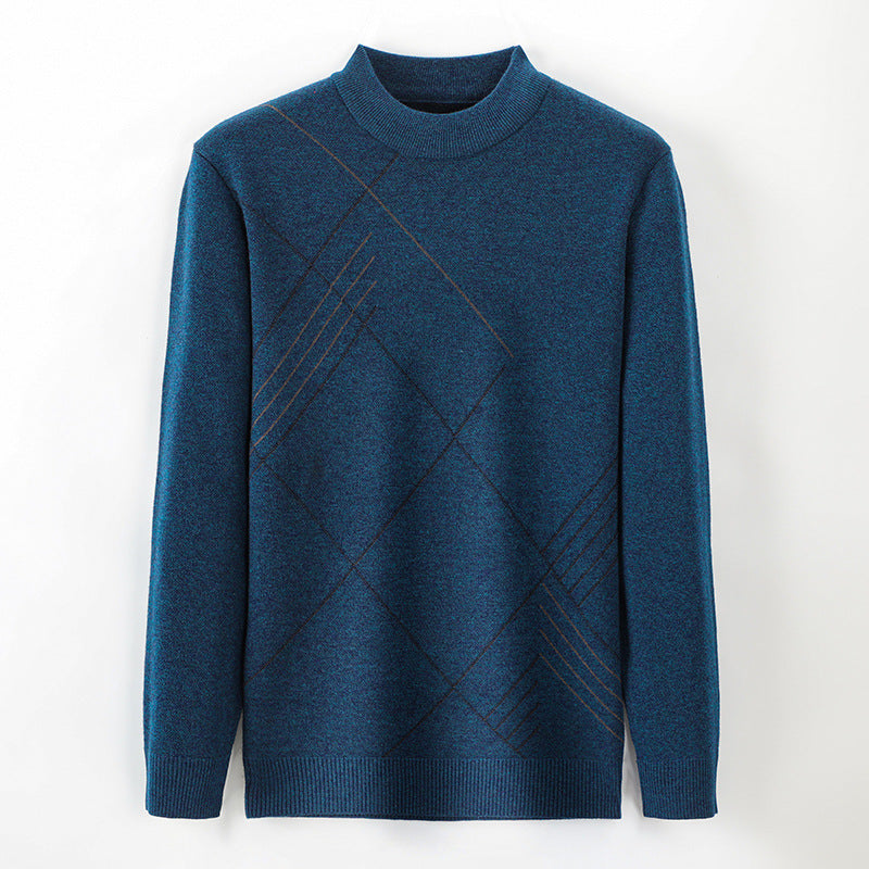 Herren feiner Rollkragenpullover mit modernem Karomuster Aliams