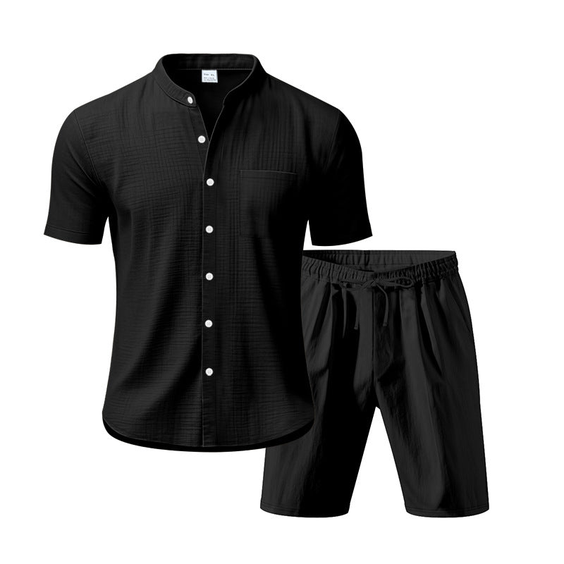 Herren Kurzarm-Set mit hochwertigem, atmungsaktivem Gewebe und elastischem Bund Aliams