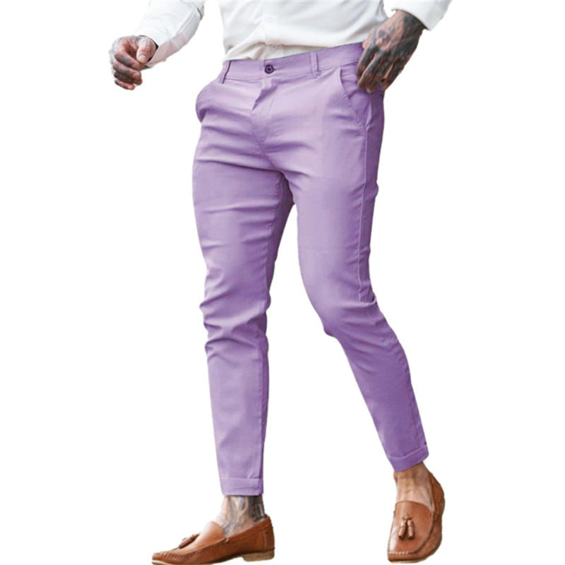 Herren elegante Slim-Fit Businesshose mit elastischem Bund und praktischen Taschen Aliams