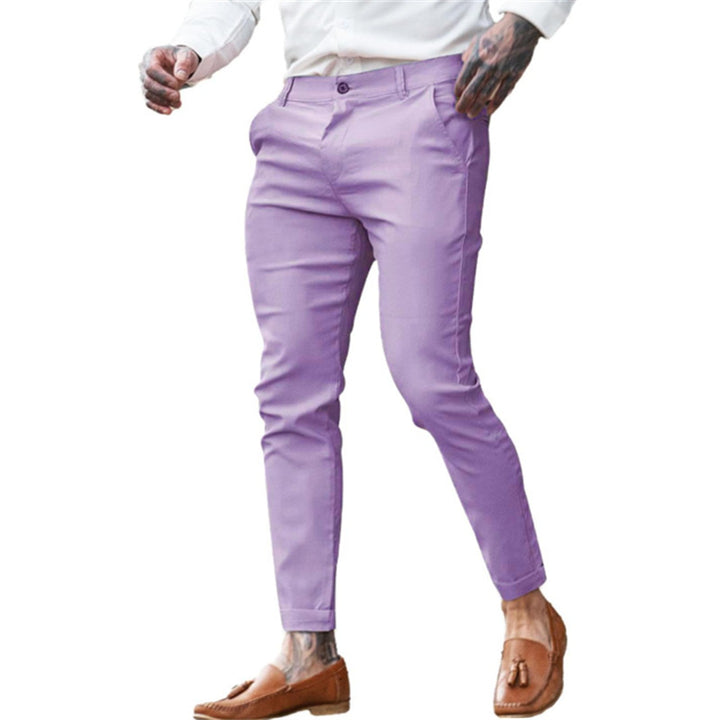 Herren elegante Slim-Fit Businesshose mit elastischem Bund und praktischen Taschen Aliams