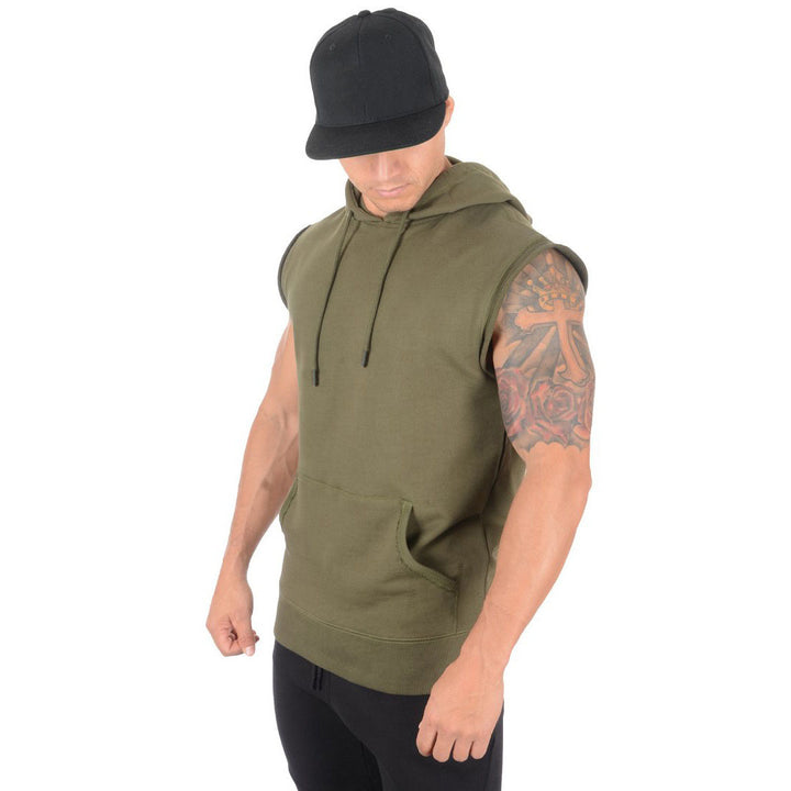 Herren Ärmelloser Hoodie mit praktischer Kängurutasche Aliams