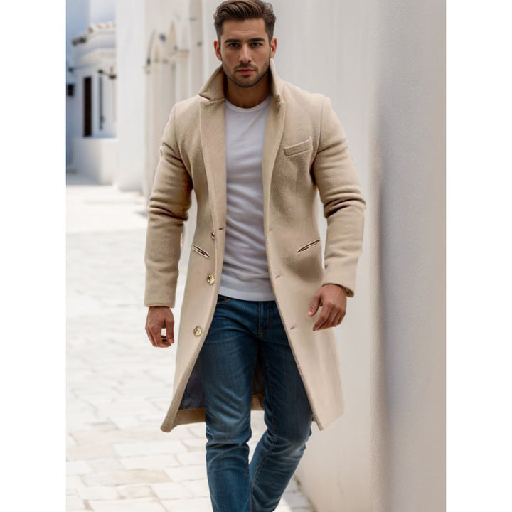 Herren Eleganter Wollmantel mit strukturiertem Design Aliams