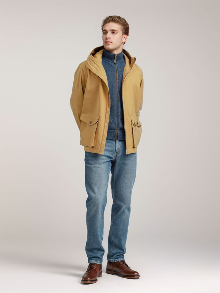 Herren wasserdichte Outdoormantel mit abnehmbarer Kapuze Aliams
