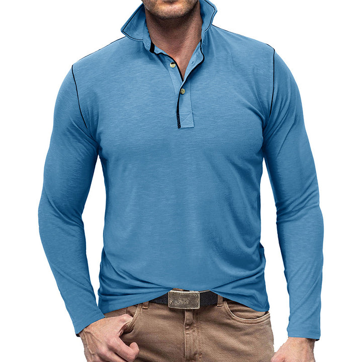 Herren sportliches Longsleeve Polo-Shirt Aliams