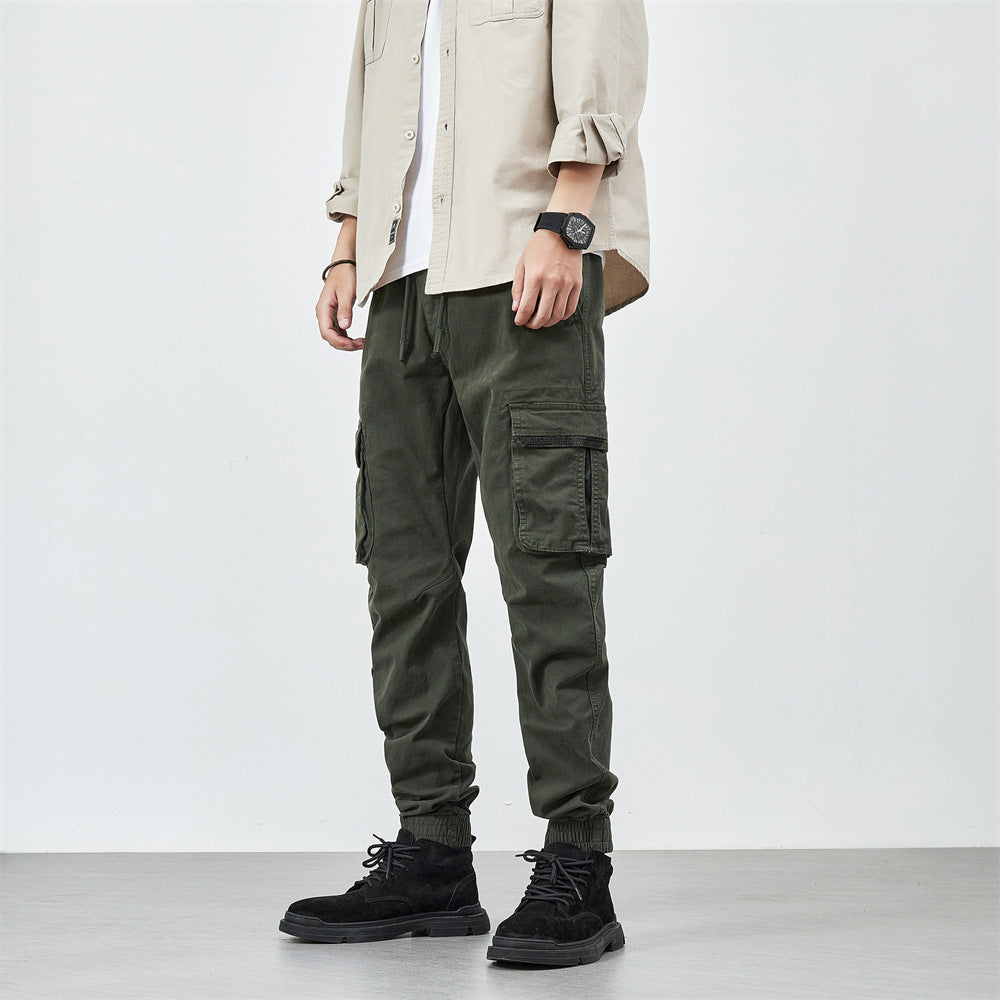 Herren funktionale Cargo-Hose mit elastischen Bündchen und zahlreichen praktischen Taschen Aliams