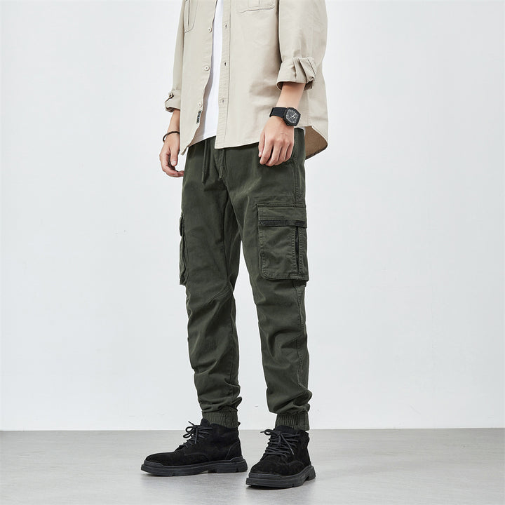 Herren funktionale Cargo-Hose mit elastischen Bündchen und zahlreichen praktischen Taschen Aliams