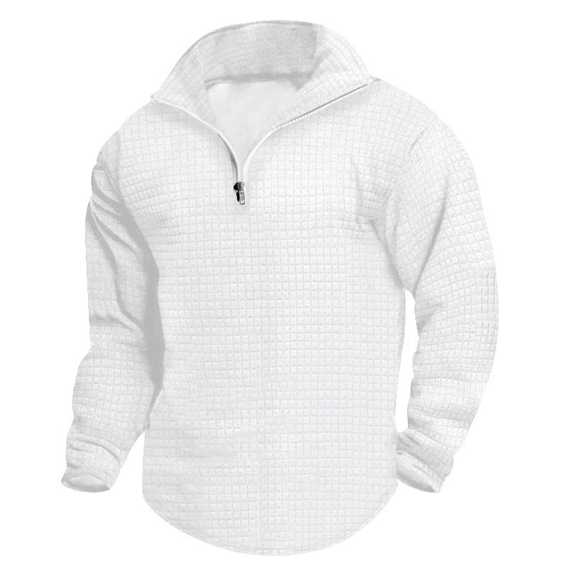 Herren Wärmeisolierter Pullover mit halbhohem Kragen und strukturierter Oberfläche Aliams