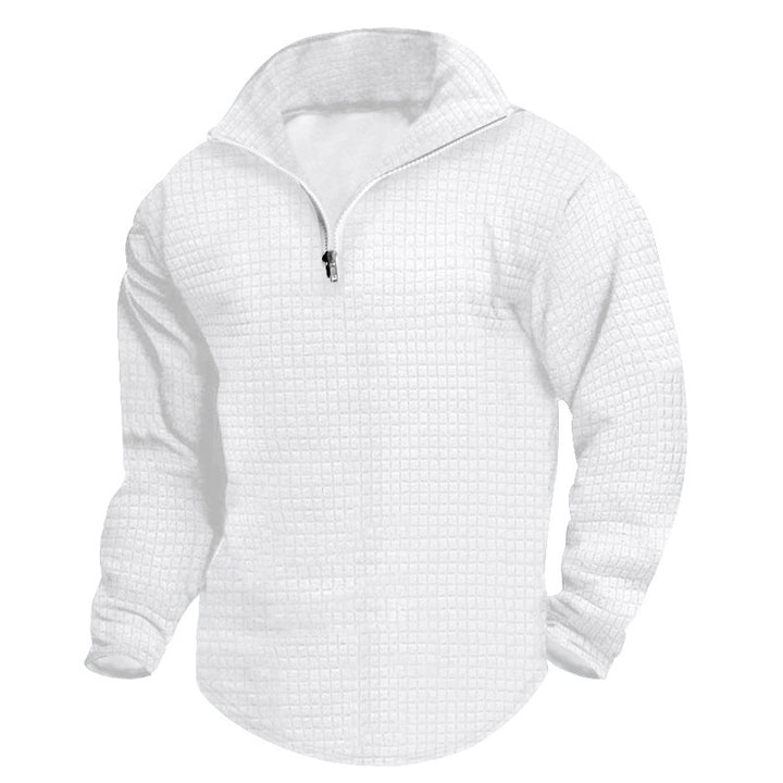 Herren Wärmeisolierter Pullover mit halbhohem Kragen und strukturierter Oberfläche Aliams