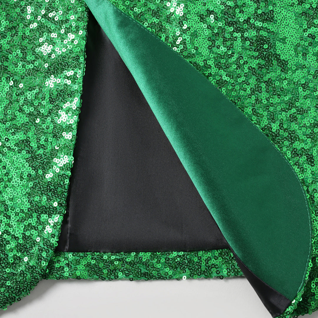 Herren eleganter glitzernder Blazer mit satinierter Kragenpartie Aliams