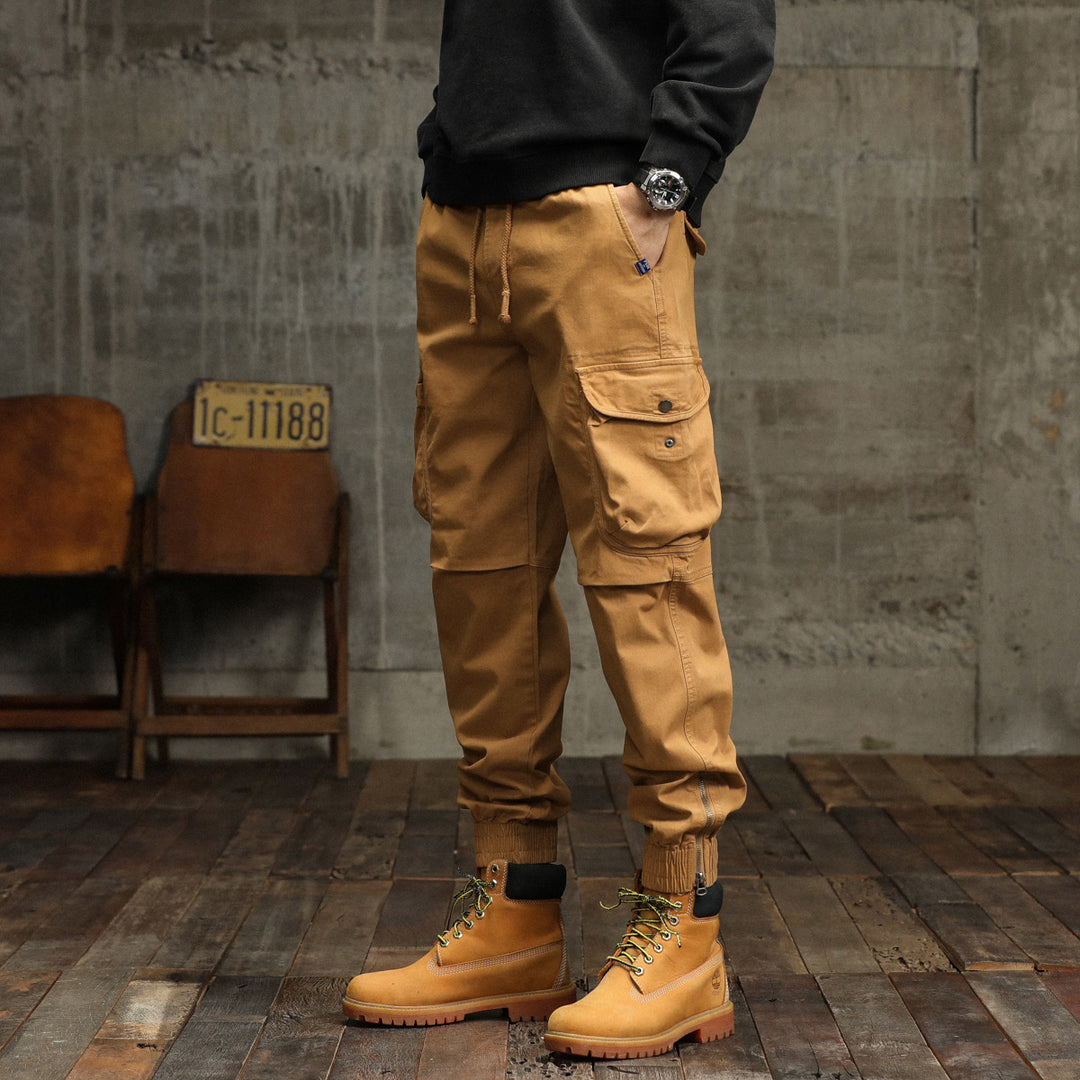 Herren Cargo-Hose mit elastischem Bund und multifunktionalen Taschen Aliams