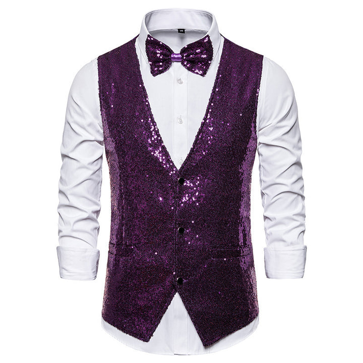 Herren eleganter Paillettenblazer mit passendem Fliege Aliams