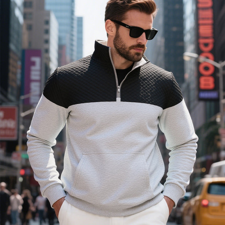 Herren Sportlicher Pullover mit Stehkragen Aliams