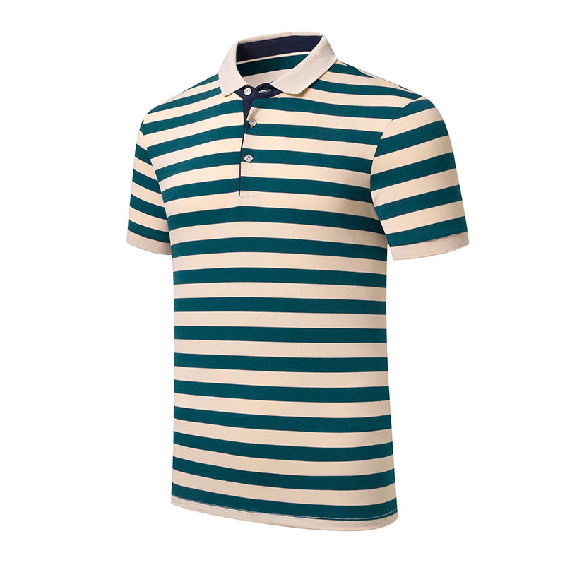 Herren Kurzarm-Polohemd mit modernem Streifenmuster und Komfortpassform Aliams