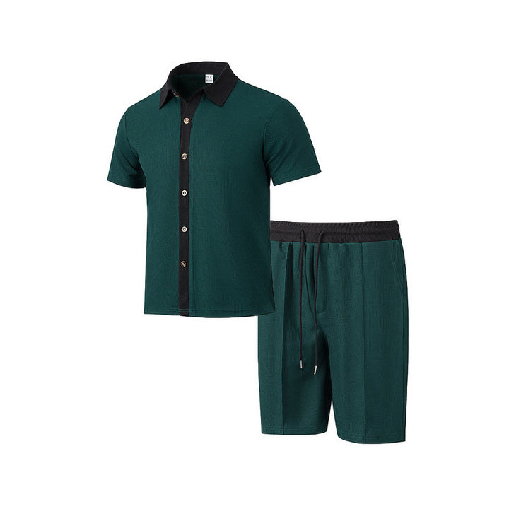 Herren Freizeit Set aus atmungsaktivem Kurzarmhemd und bequemen Shorts Aliams