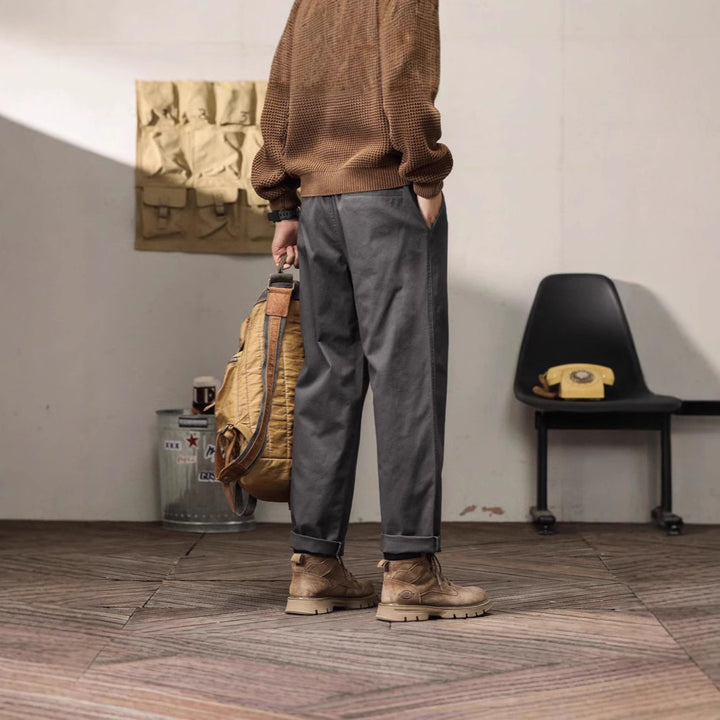 Herren lockere Outdoor-Hose mit verstellbarem Bund und funktionalen Taschen Aliams