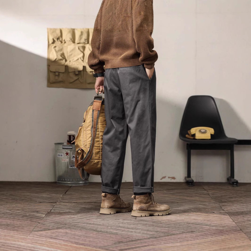 Herren Relaxed Fit Chino-Hose mit praktischen Taschen Aliams