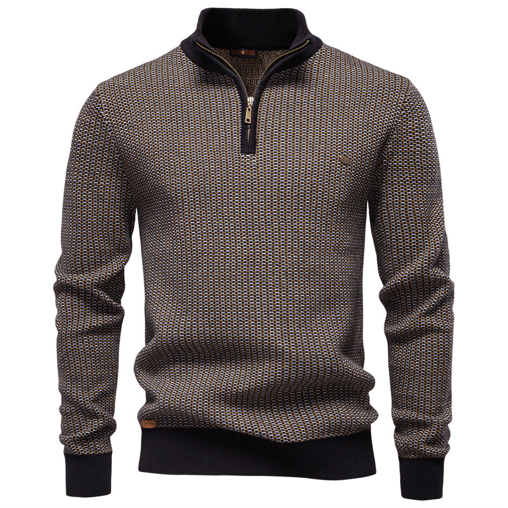 Herren Strickpullover mit modernem Zipper und strukturiertem Design Aliams