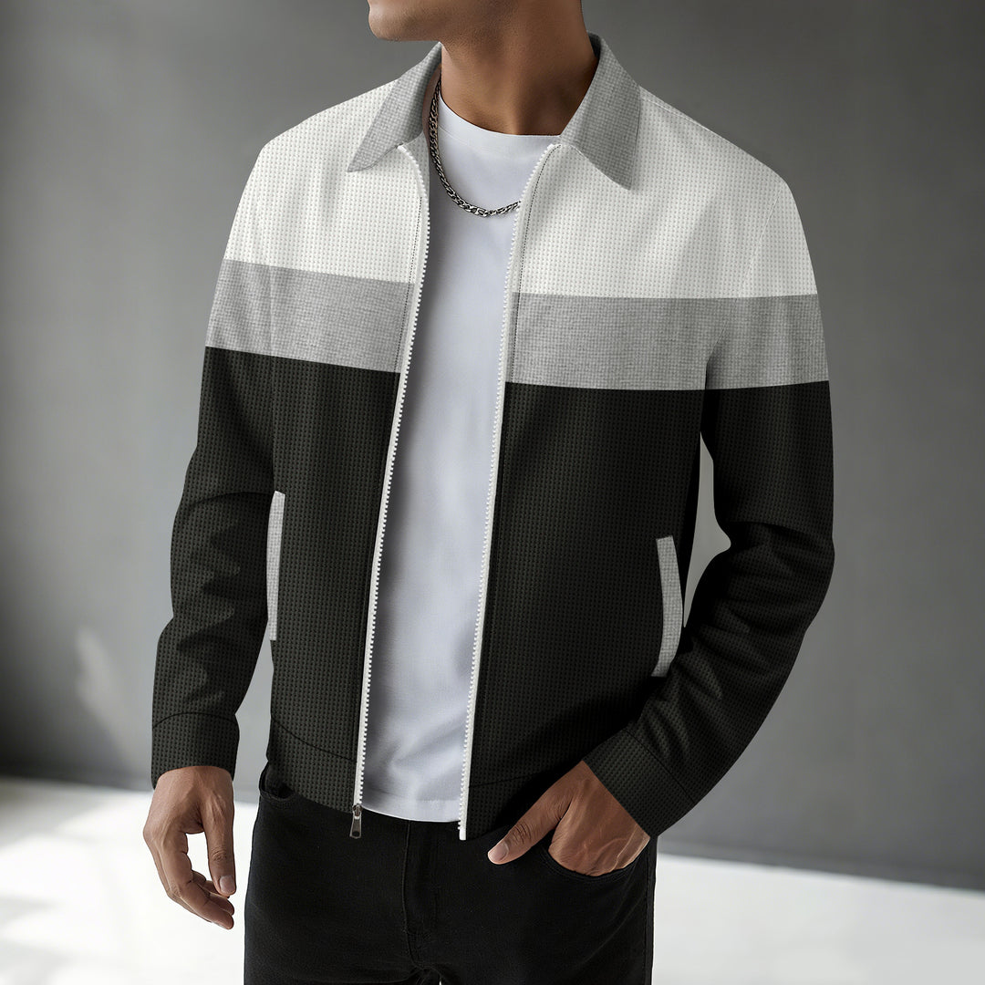 Herren stylische Freizeitjacke mit modernem Farbblockdesign Aliams