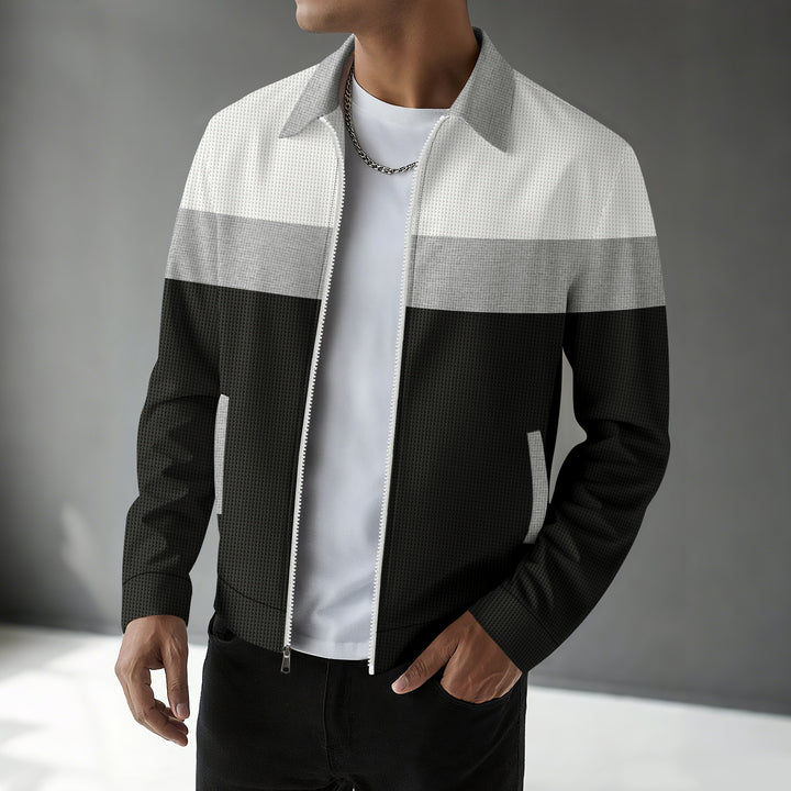 Herren stylische Freizeitjacke mit modernem Farbblockdesign Aliams