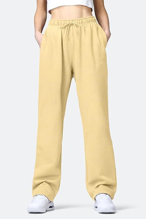 Damen Bequeme Freizeithose mit elastischem Bund und seitlichen Taschen Aliams