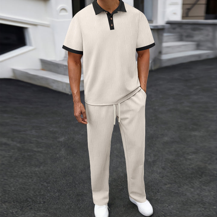 Herren Kurzarm Polohemd mit passender Jogginghose Aliams