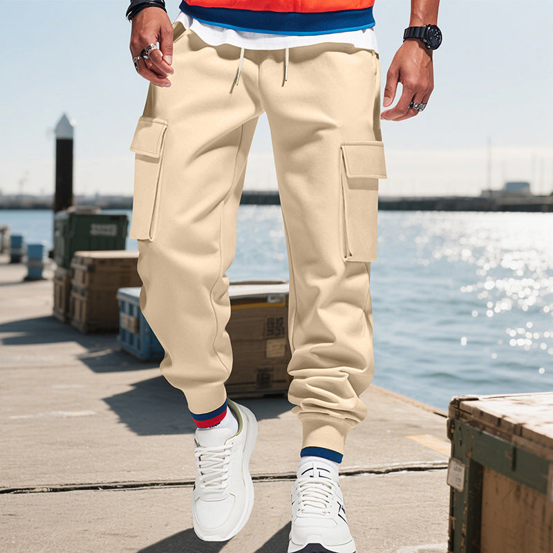 Herren Cargo-Jogginghose mit praktischen Seitentaschen und elastischem Bund Aliams