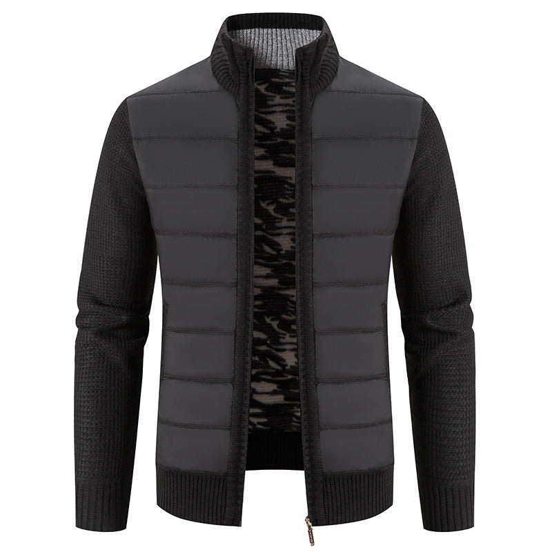 Herren Hybridjacke mit hochabschließendem Kragen und modischen Strickdetails Aliams