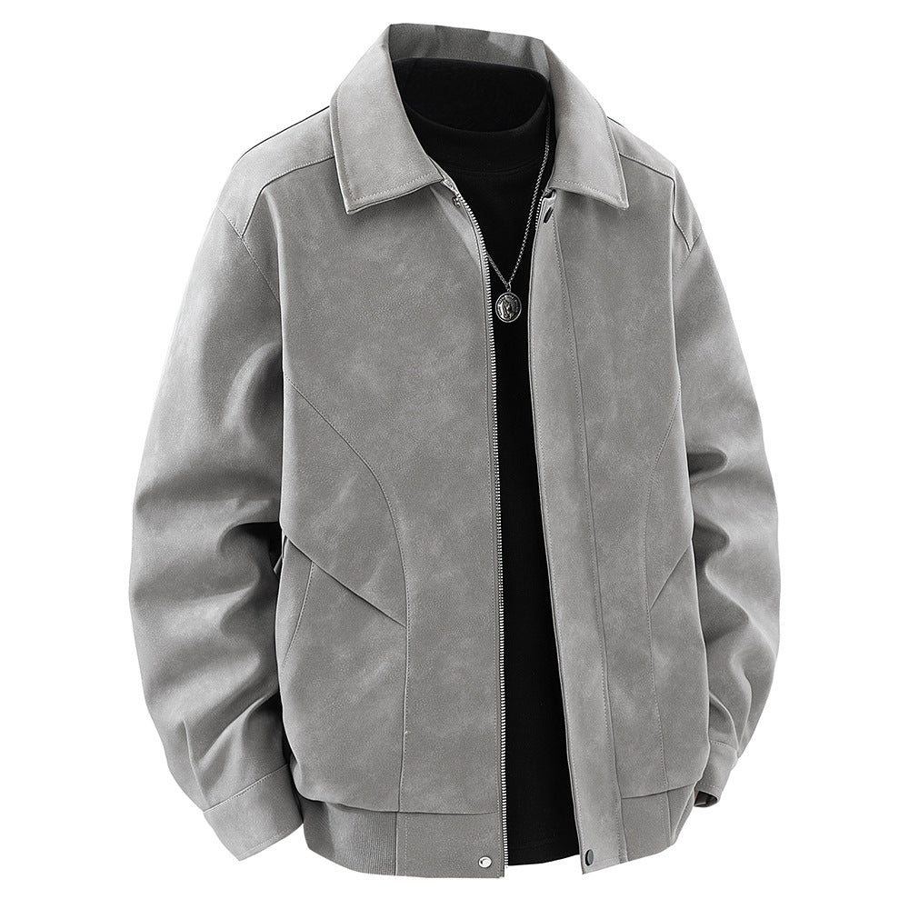 Herren Kunstlederjacke im modernen Schnitt mit vielen praktischen Taschen Aliams