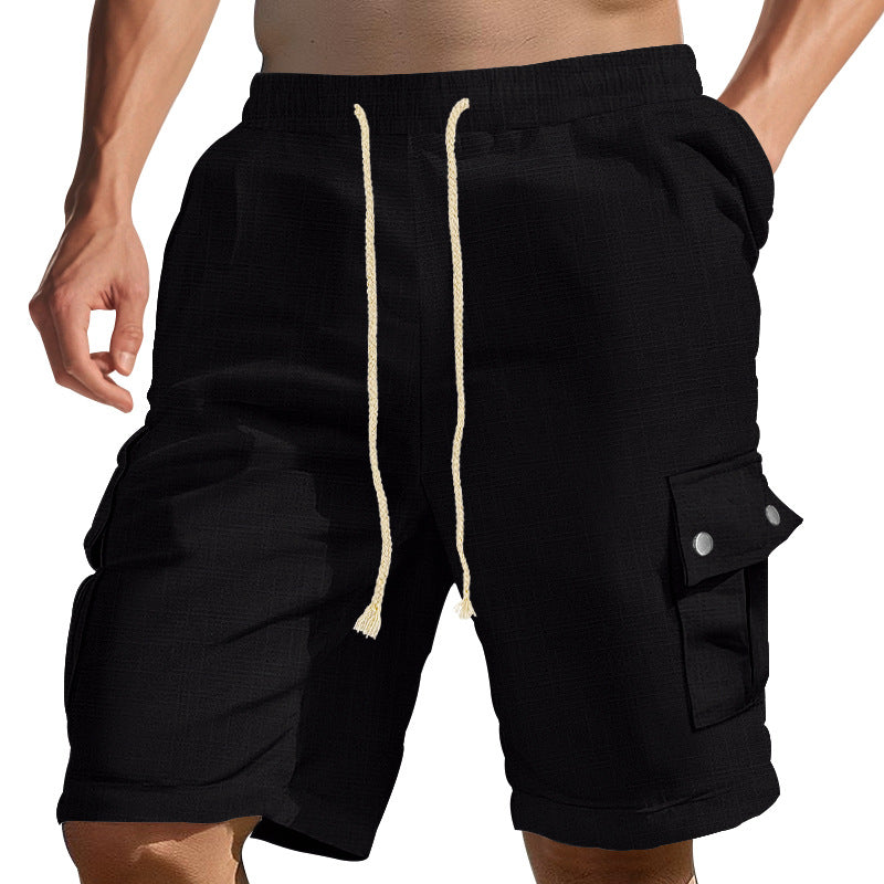 Herren Cargo-Shorts mit seitlichen Taschen und verstellbarem Kordelzug Aliams