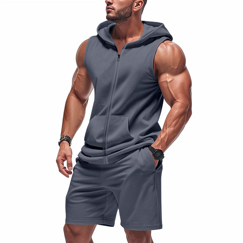 Herren sportliches Kapuzenshirt und Shorts Set Aliams