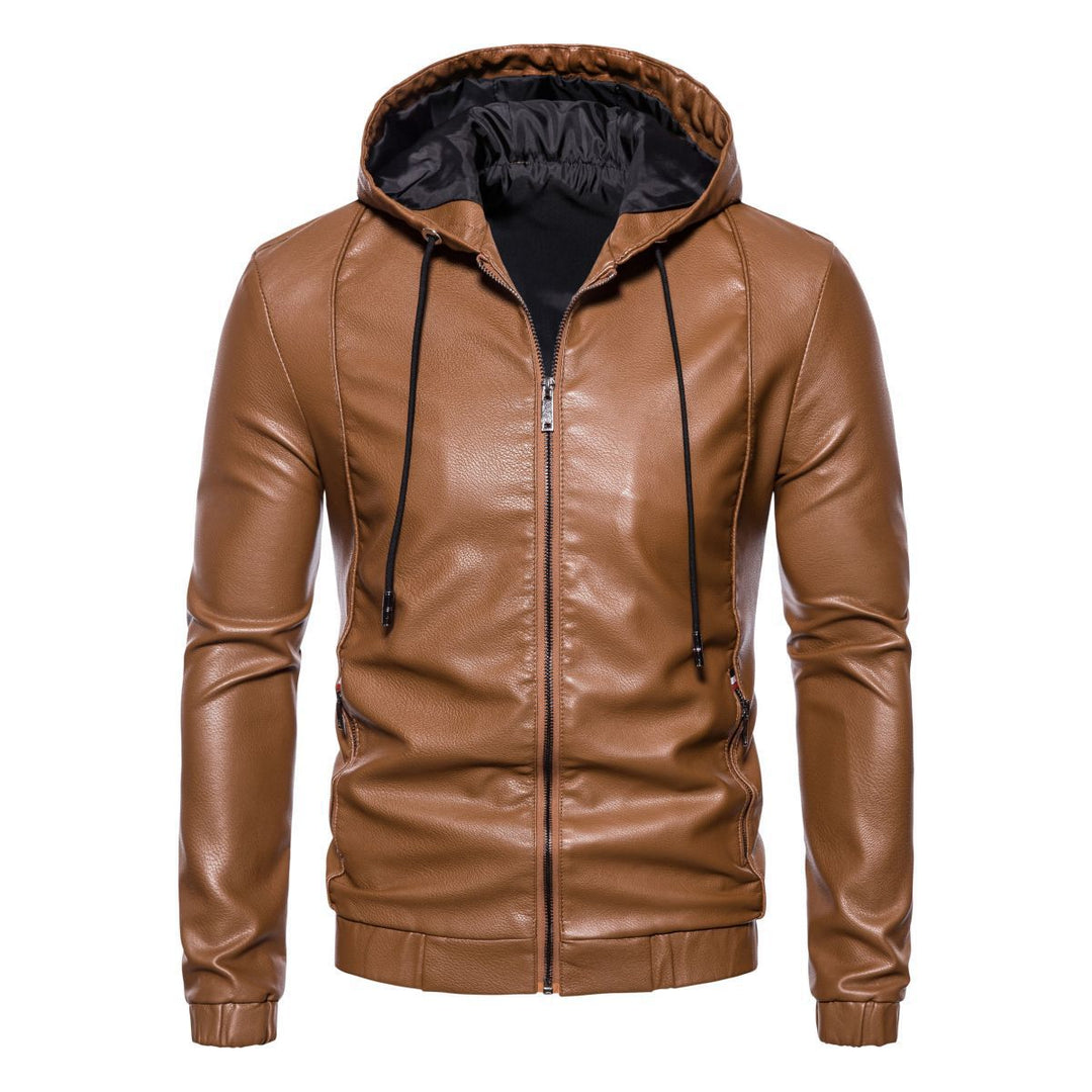 Herren Kunstlederjacke mit praktischem Kapuzen Design und sportiven Details Aliams
