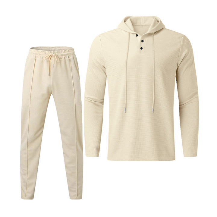 Herren sportives Hoodie und Jogginghose Set im strukturierten Design Aliams