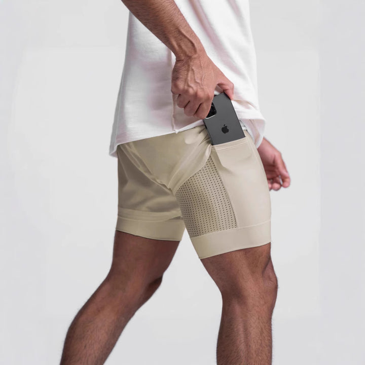 Herren Funktionsshorts mit praktischen Seitentaschen und atmungsaktivem Material Aliams