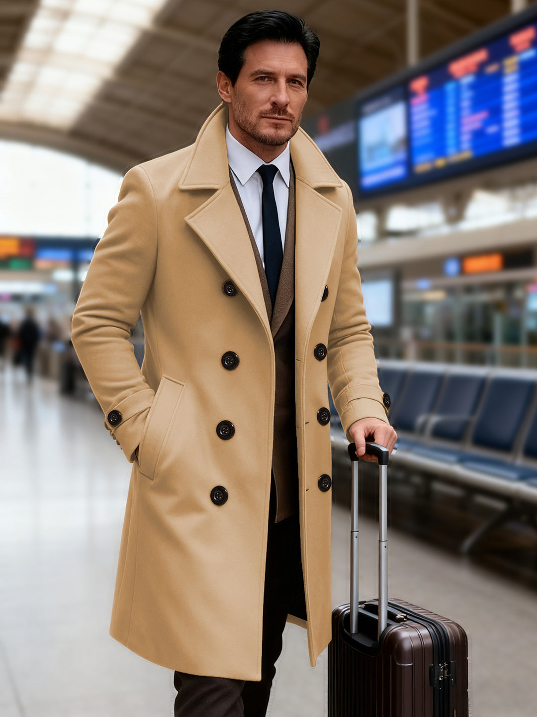 Herren eleganter Doppeltunnelmantel Aliams