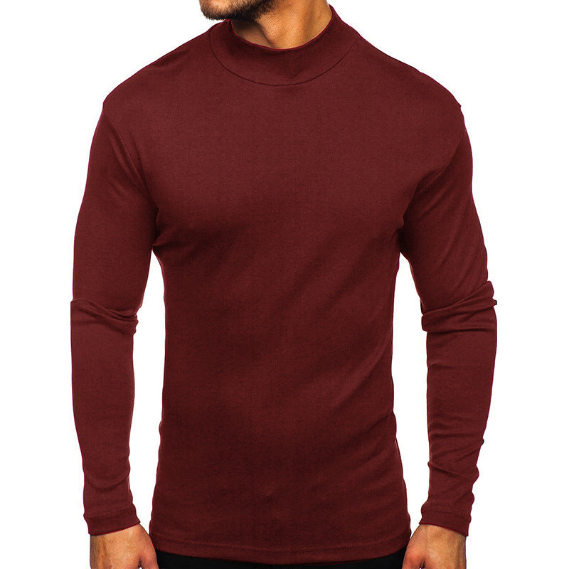 Herren Rollkragen-Langarmshirt aus atmungsaktiver Baumwolle Aliams