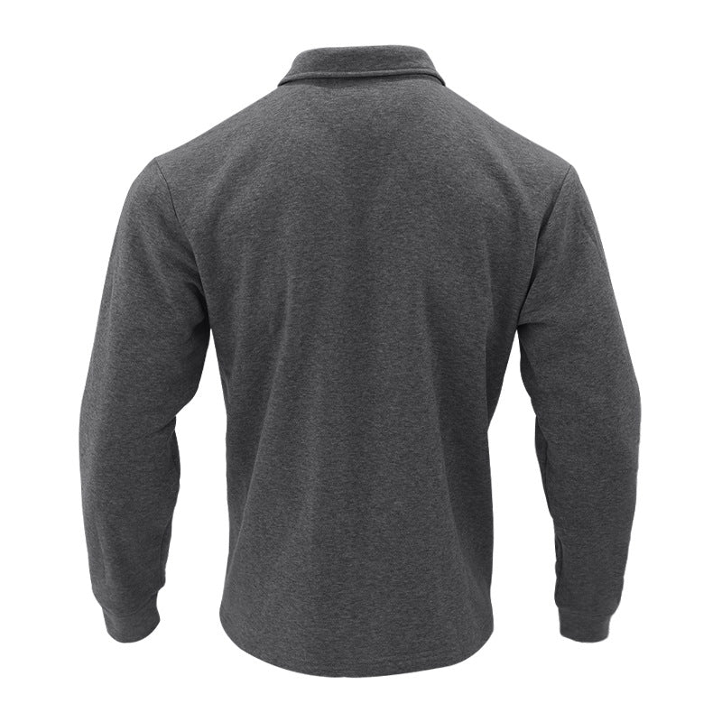 Herren Fleece-Hemdjacke mit zwei Brusttaschen und modischem Stehkragen Aliams