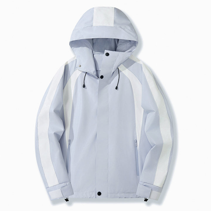 Herren wetterfeste Funktionsjacke mit verstellbarem Kapuzenkragen und Atmungsaktivität Aliams