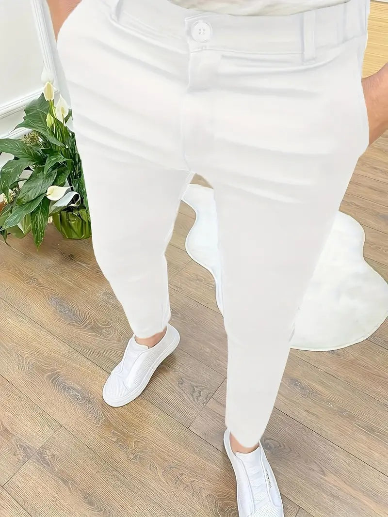 Herren Elegante Slim-Fit Anzughose aus hochwertigem Gewebe Aliams