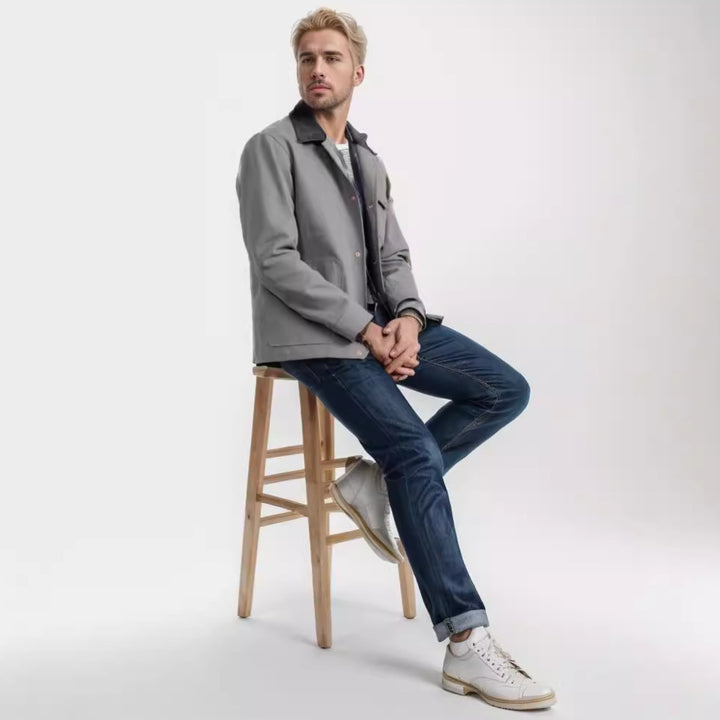 Herren vielseitige Baumwolljacke mit praktischen Taschen Aliams