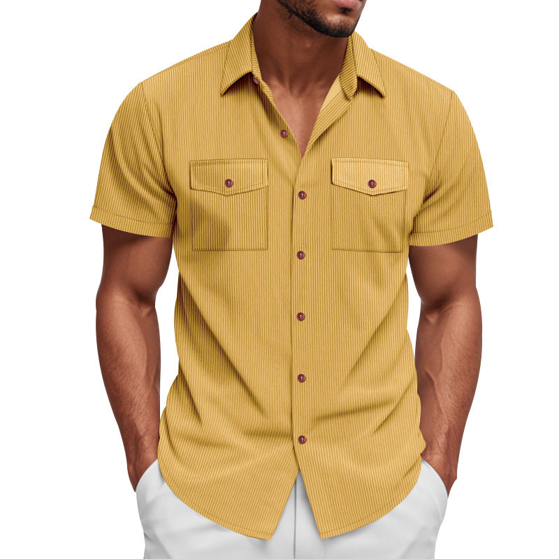 Herren Kurzarm-Hemd mit strukturiertem Design und praktischen Brusttaschen Aliams
