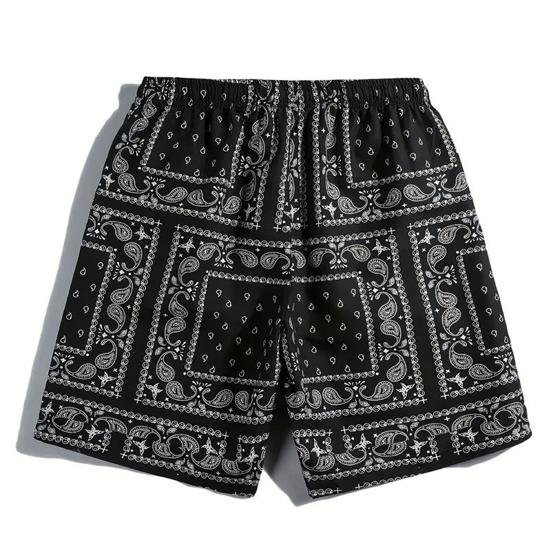 Herren Badeshorts aus atmungsaktivem Material mit modernem Paisleymuster Aliams