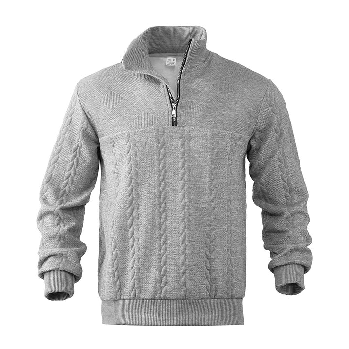 Herren Pullover mit strukturierter Optik und hohem Kragen Aliams