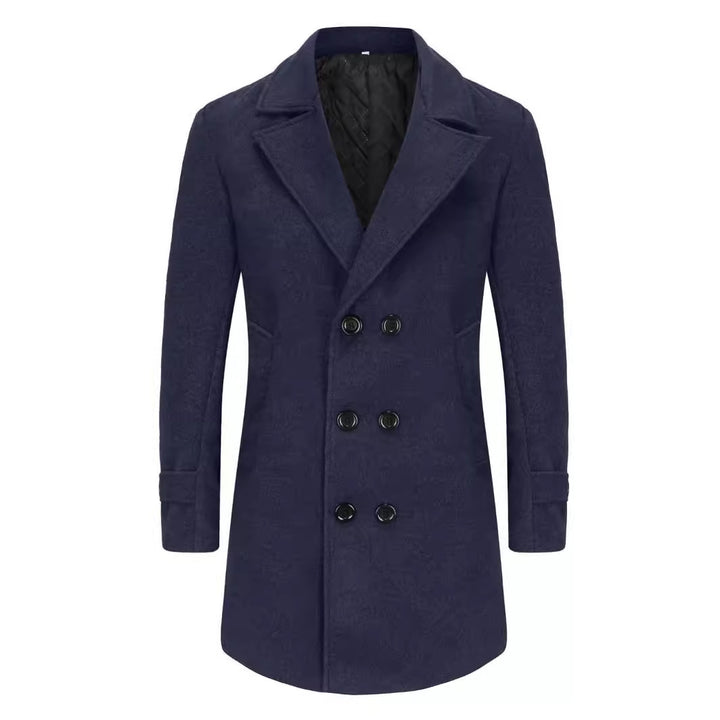 Herren eleganter Doppelreiher-Mantel mit schmalem Schnitt und gefüttertem Innenfutter Aliams