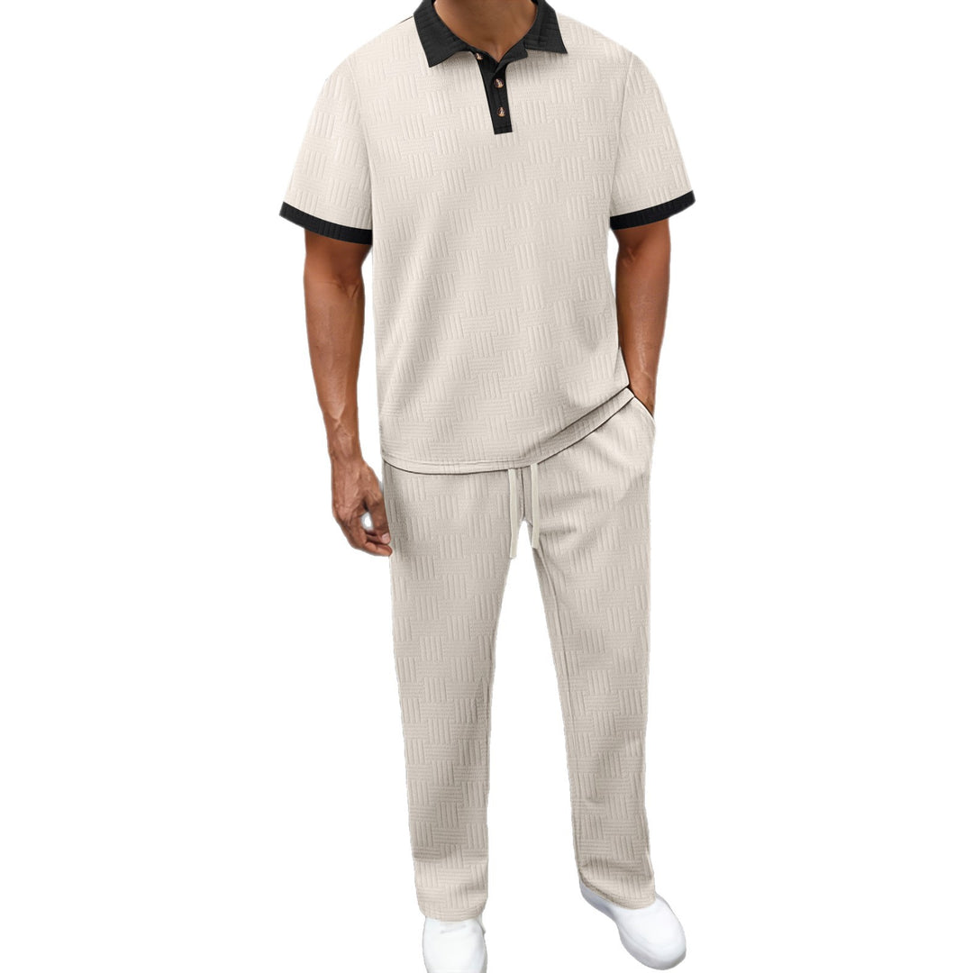 Herren Freizeitanzug mit strukturiertem Design und schickem Kragen Aliams