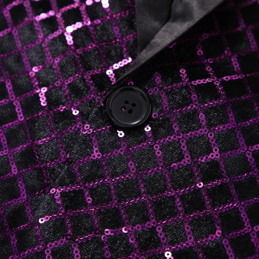Herren schimmernder Pailletten Blazer mit modernem Design Aliams