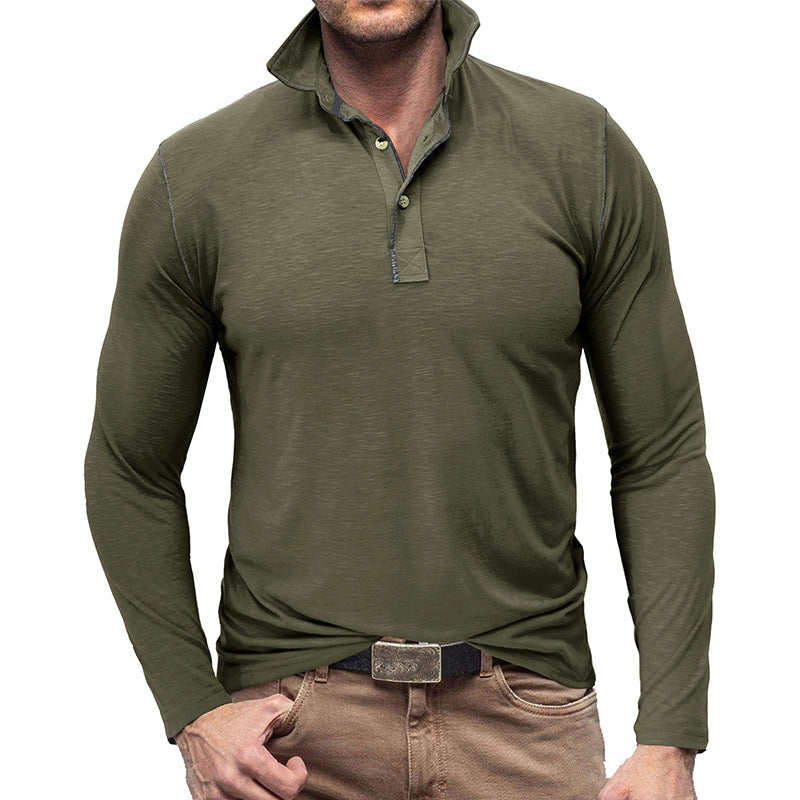 Herren sportliches Longsleeve Polo-Shirt Aliams