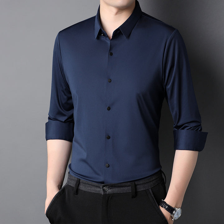 Herren elegantes Langarmhemd aus atmungsaktivem Material Aliams